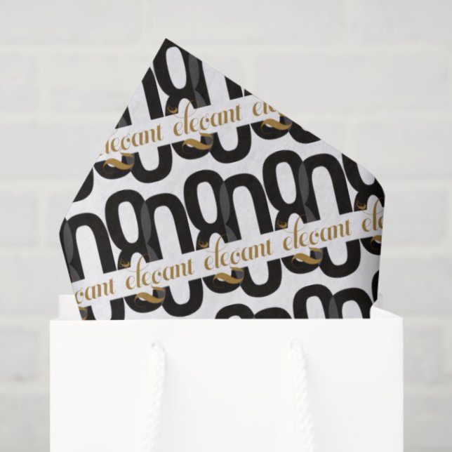 Eighty & Elegant 80th Birthday Black Gold Tissue Paper (Gift Bag)