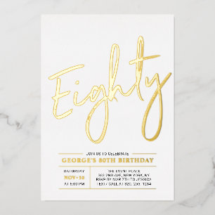 Eighty   Modern Gold 80th Birthday Party