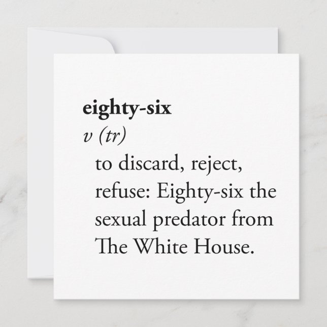 Eighty-Six Dictionary Definition Activism Holiday Card (Front)