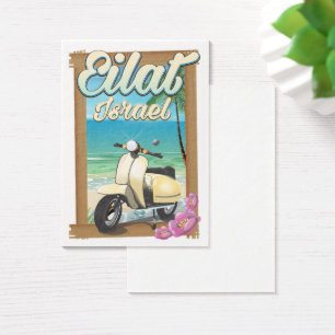 Eilat Beach Israel scooter travel poster