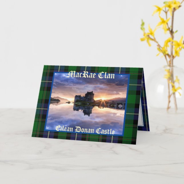 Eilean Donan Castle - Carte de voeux MacRae Clan (Fleur jaune)