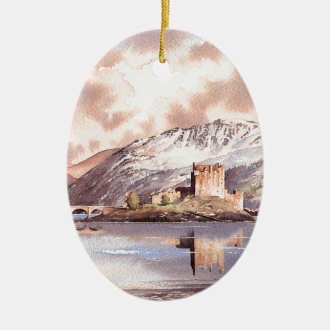 "Eilean Donan Castle" Scotland Ceramic Ornament (Front)