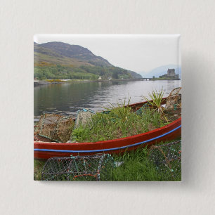 Eilean Donan Castle, Scotland. The famous Eilean 4 2 Inch Square Button