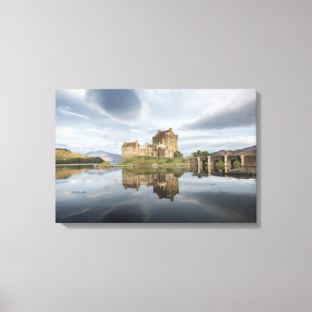 Eilean Donan Castle with reflection in Scotland Canvas Print (Front)