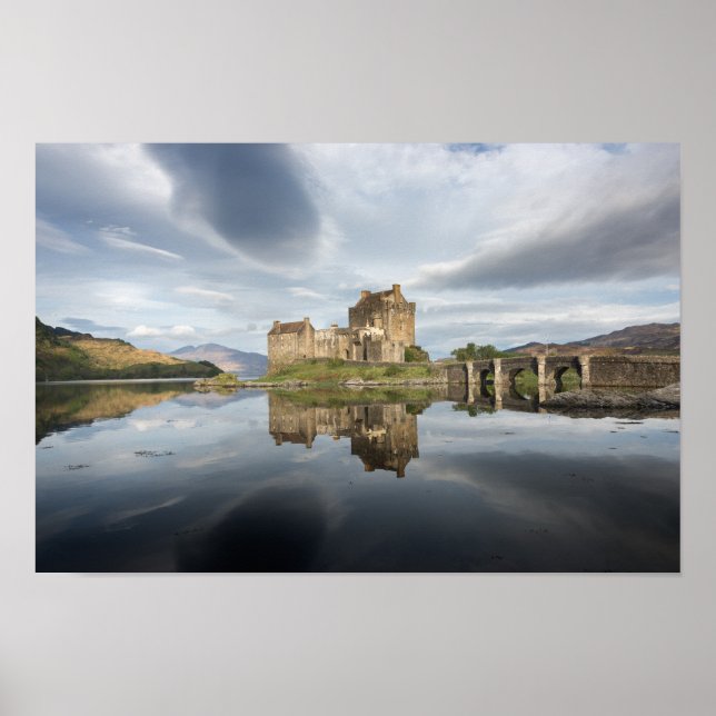 Eilean Donan Castle with reflection in Scotland Poster (Front)