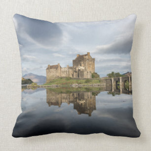 Eilean Donan Castle with reflection in Scotland Throw Pillow
