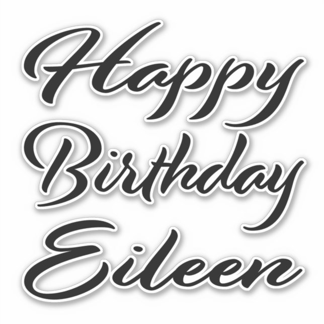 Eileen name first name black Sticker birthday (Front)