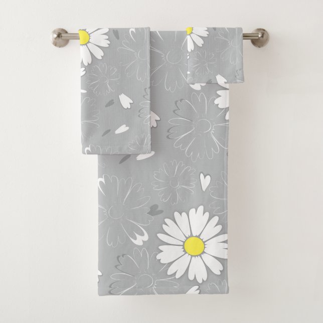 Eilin's Daisy Flower Bath Towel Set (Insitu)