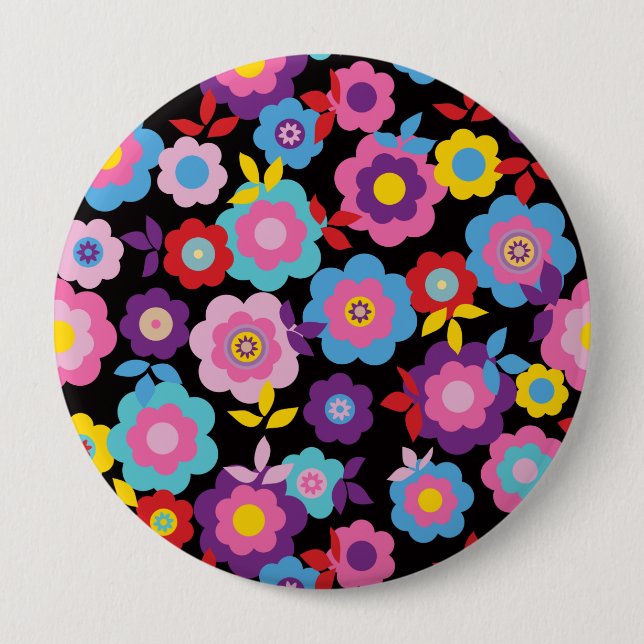 Eilin's Spring Flowers 4 Inch Round Button (Front)
