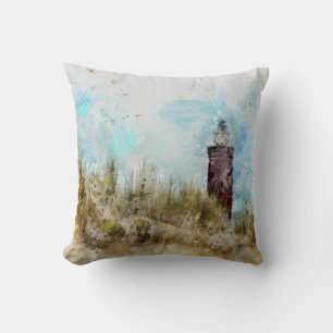 Ein Leuchtturm in den Dünen Throw Pillow