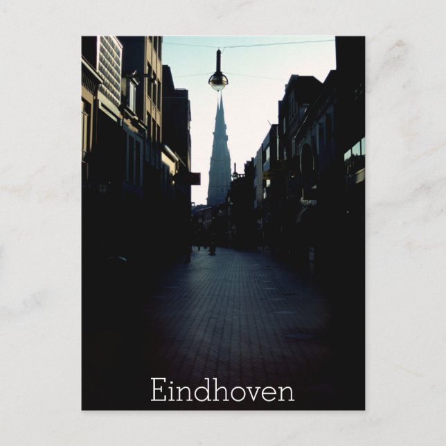 Eindhoven street & Catharinakerk, Netherlands Postcard (Front)