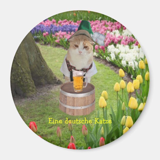 Eine deutsche Katze Magnet (Front)