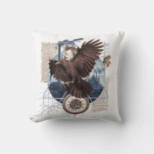 Eine schöne Collage mit Adler    Throw Pillow