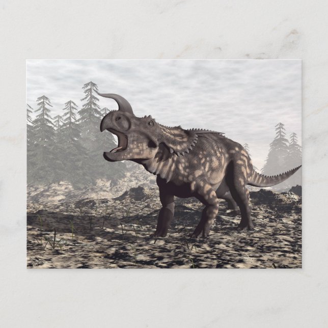 Einiosaurus dinosaur - 3D render Postcard (Front)