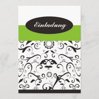 Einladung - black coral grün invitation