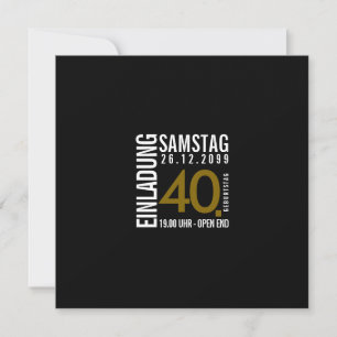Einladung/Einladungskarte 40. Geburtstag (Rote 40) Invitation