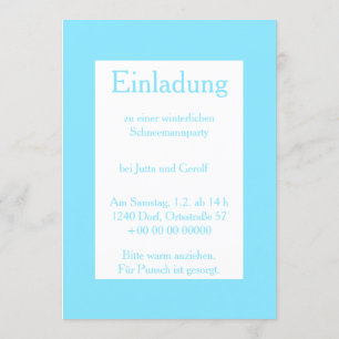 Einladung Winterparty Eis und Schnee Invitation