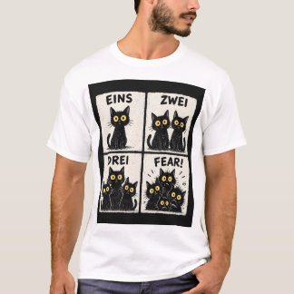 Eins Zwei Drei Peur Drôle T-Shirt de Chat qui Comp