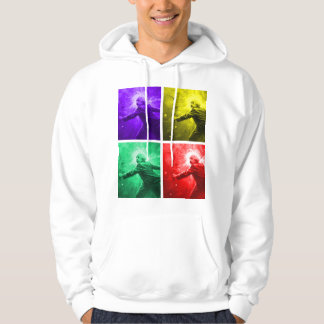Einstein Tennis Pop Art – Four Color Panel Hoodie