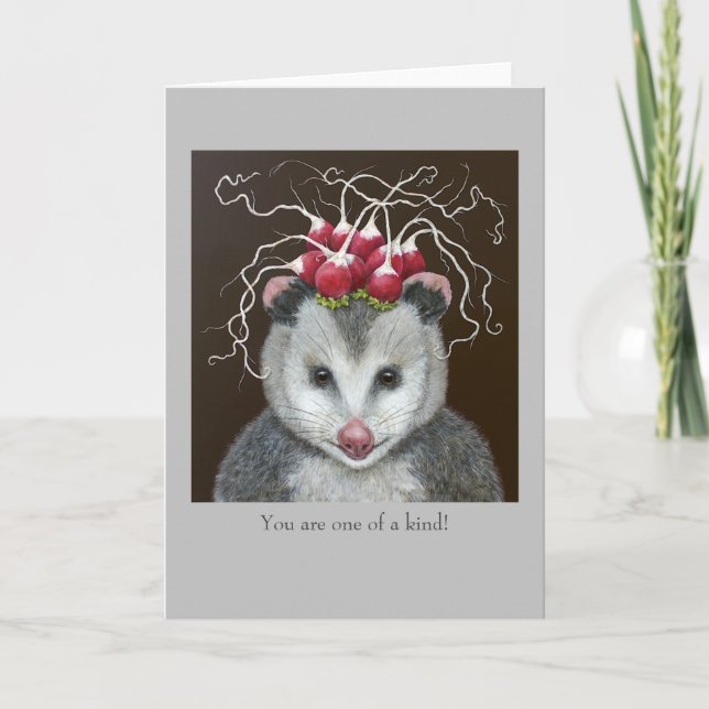 Einstein the opossum card (Front)