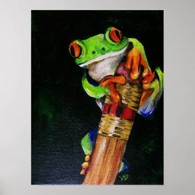 Einstein the Red-Eyed Tree Frog Fine Art Prints (Front)