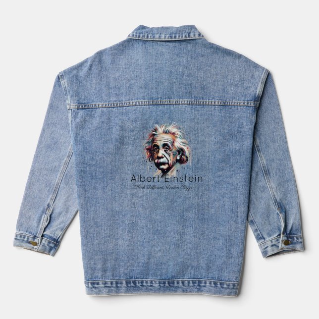 Einstein Unleashed – Abstract Genius Denim Jacket (Back)