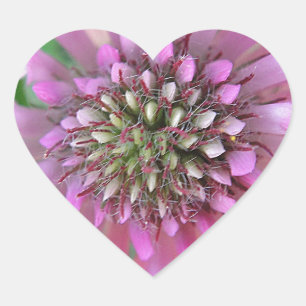 Einzigartige rosa Blüte Heart Sticker