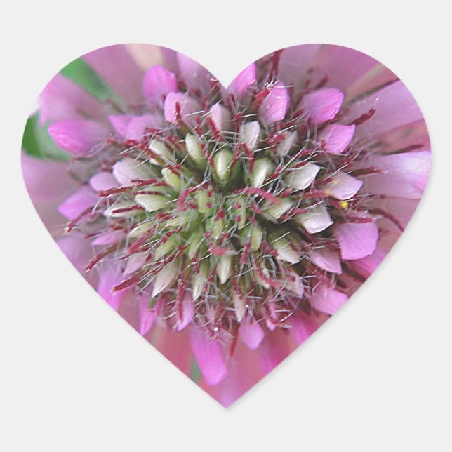 Einzigartige rosa Blüte Heart Sticker (Front)