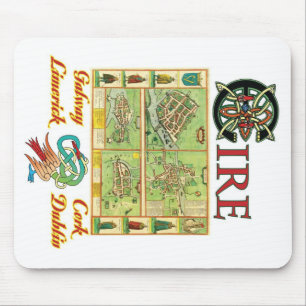 Eire Cities Map Mouse Pad