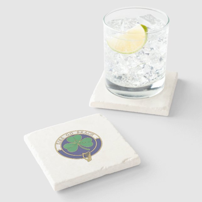 Éire go Brách - Ireland Forever Stone Coaster (Side)