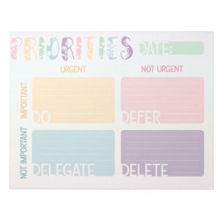 Eisenhower Matrix Priority List Notepad