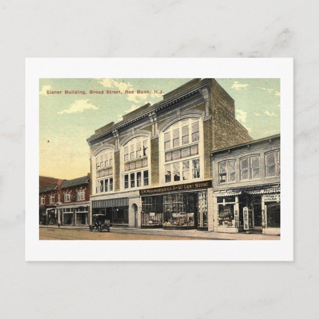 Eisner Building, Red Bank NJ Vintage Postcard (Front)