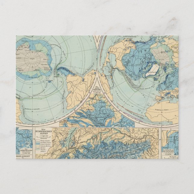 Eisverbreitung Atlas Map Postcard (Front)