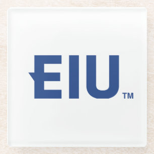 EIU Block Letter Glass Coaster
