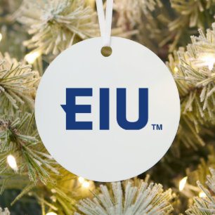 EIU Block Letter Metal Ornament