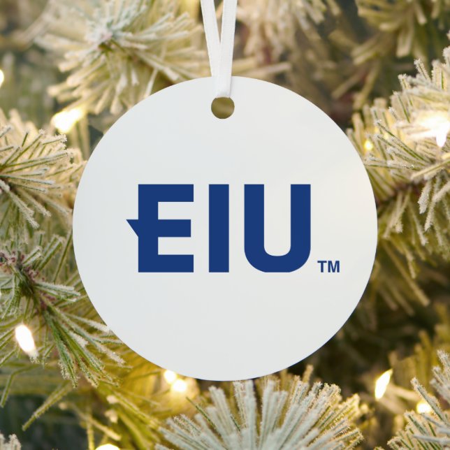 EIU Block Letter Metal Ornament (Insitu)