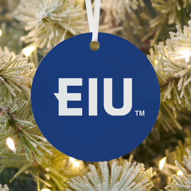 EIU Block Letter Metal Ornament (Insitu)