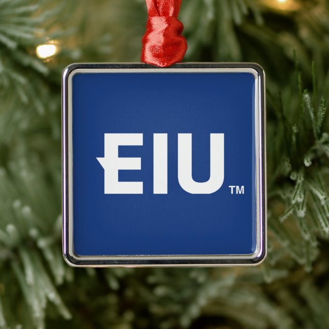 EIU Block Letter Metal Ornament (Tree)