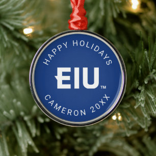 EIU Block Letter Metal Ornament
