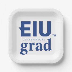 EIU Block Letter Paper Plate