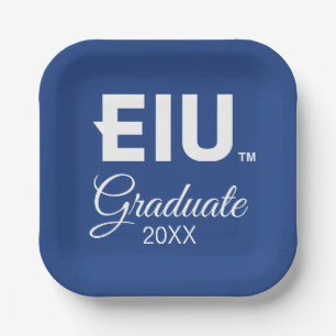 EIU Block Letter Paper Plate