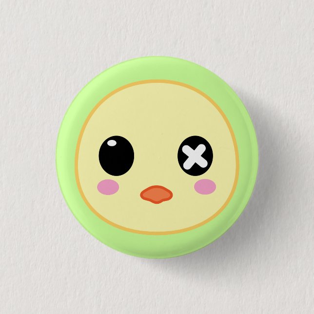 Ejiki the Chick Head 1 Inch Round Button (Front)