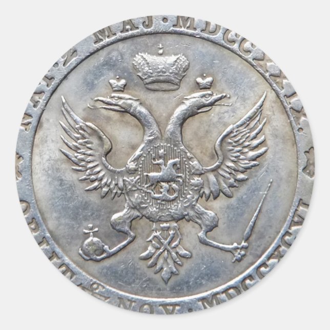 Ekaterine II / Queen Catherine II, Russia Classic Round Sticker (Front)