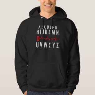 Ekg Alphabet Heartbeat For Cardiologist Electrocar Hoodie