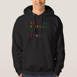 EKG Alphabet Heartbeat Line Doctor Cardiology Nurs Hoodie