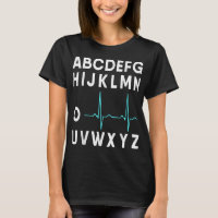 EKG Alphabet Heartbeat Line Doctor Cardiology Nurs