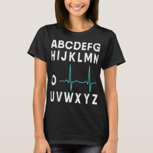 EKG Alphabet Heartbeat Line Doctor Cardiology Nurs T-Shirt