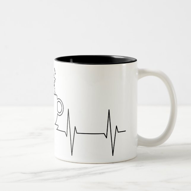 Ekg coffee Two-Tone coffee mug (Right)