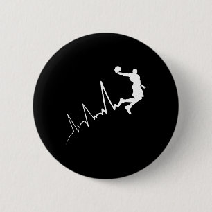 EKG frequency of basketball player heartbeat dunki 2 Inch Round Button