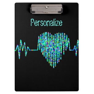 EKG heart medical ekg line Clipboard